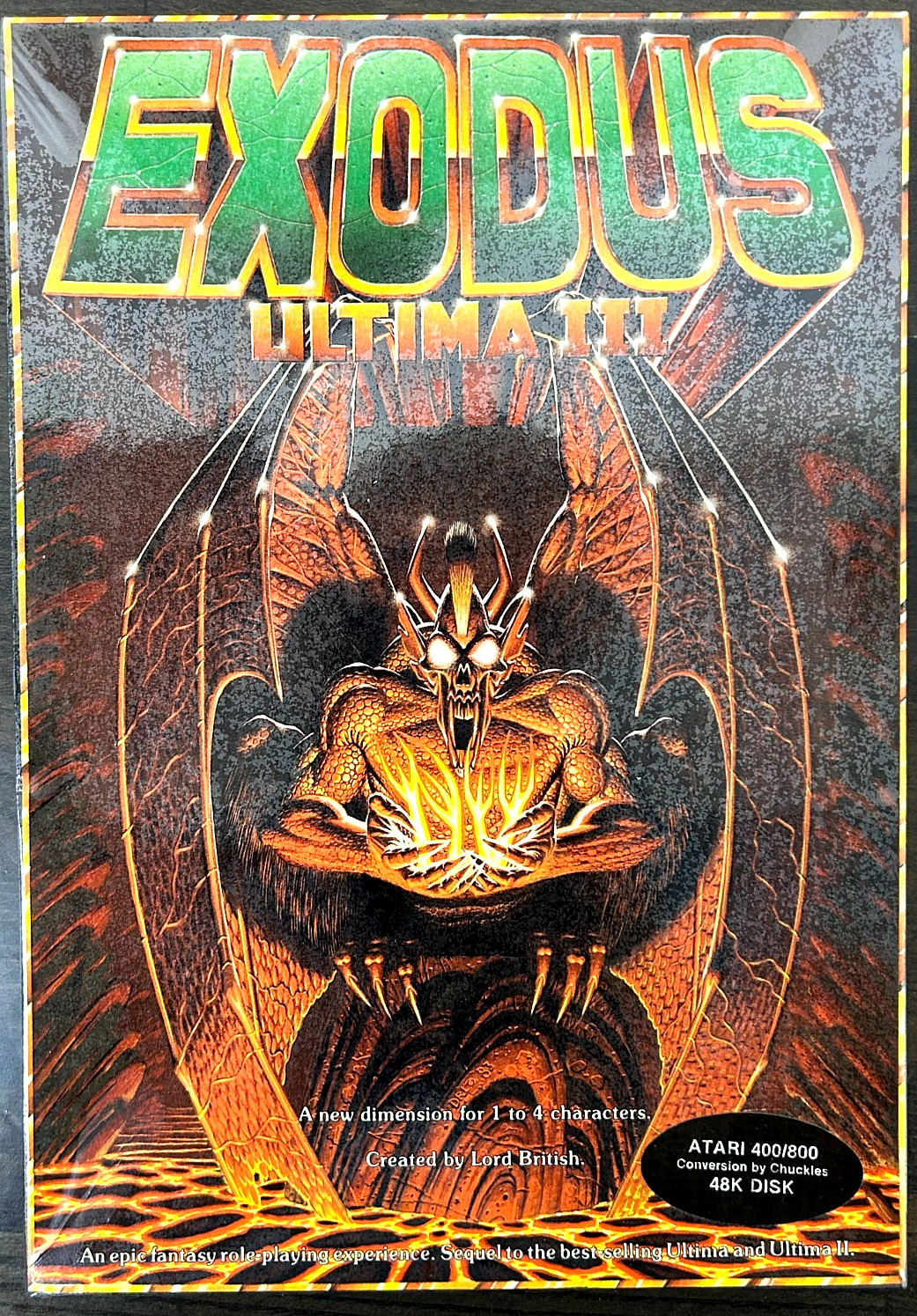 Origin Systems – Ultima III: Exodus Atari 400/800 48K Disk – COMPLETE! VG+/EX!