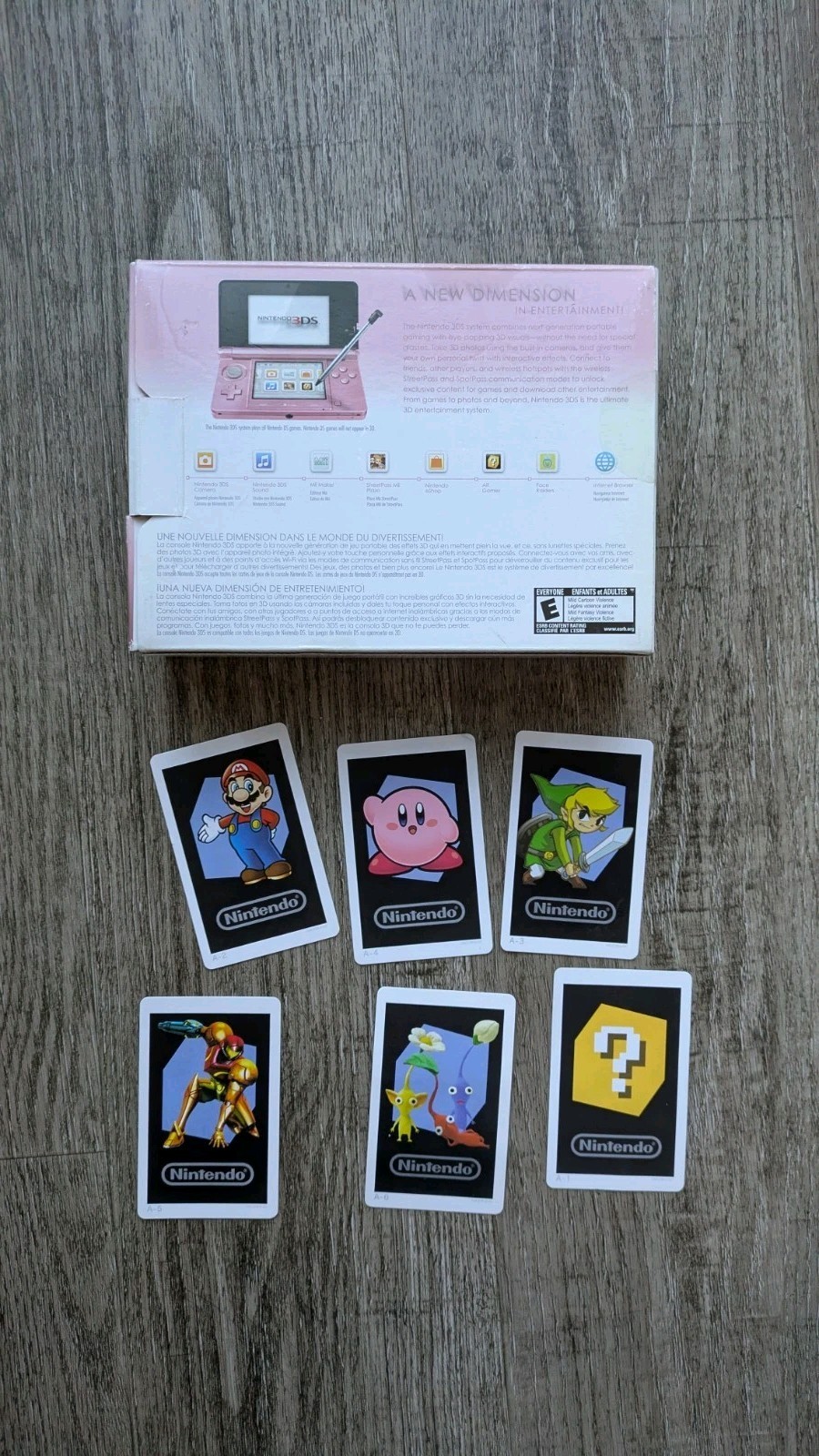 Nintendo 3DS Pink *BOX AND AR CARDS ONLY* NO CONSOLE