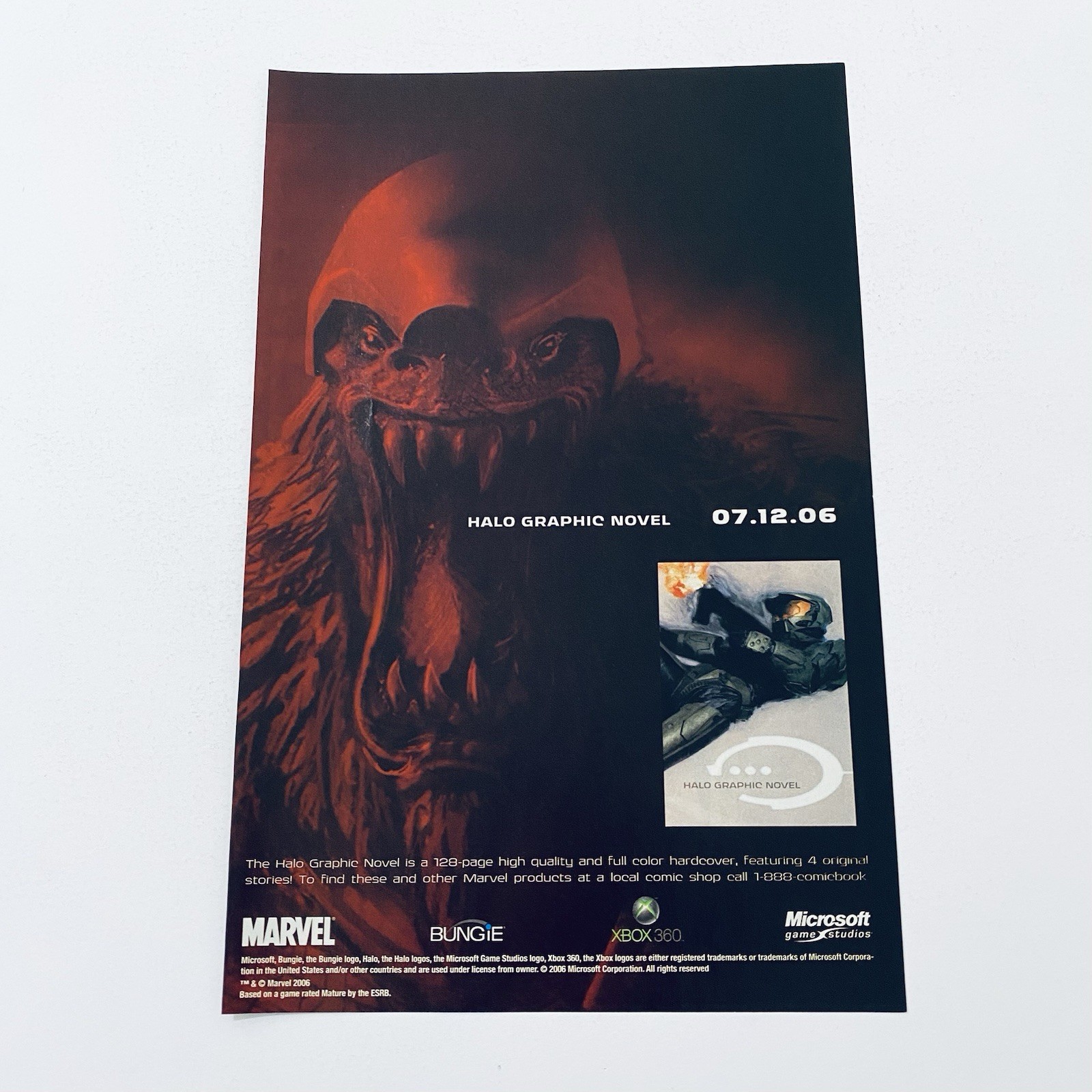 Halo Xbox Video Game Promo Poster Original 2000s Rare Print Ad + Free Postage