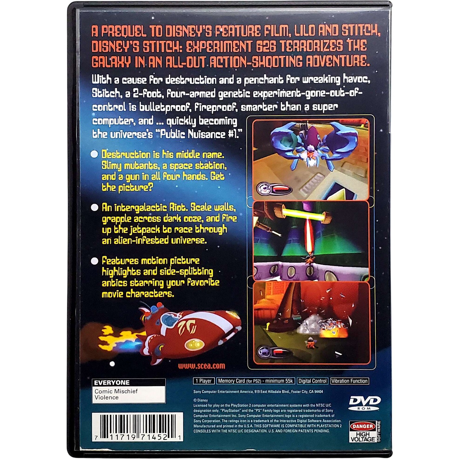 Disney’s Stitch Experiment 626 – Sony Playstation 2 PS2 Tested 1Y Guarantee
