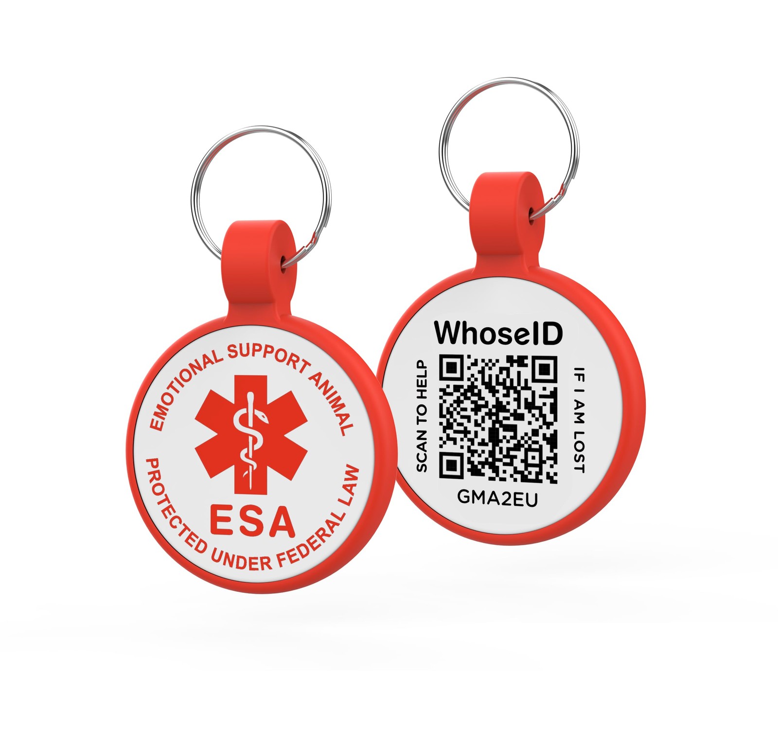 ESA Dog Tag, QR Code Modifiable Free Pet Online Profile, Small, Red