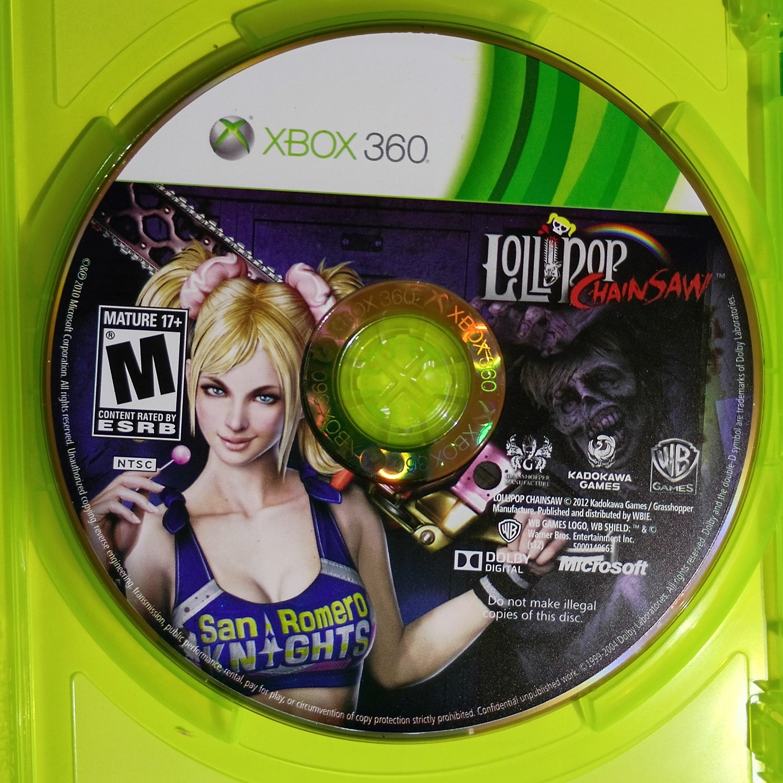 Lollipop Chainsaw 2012 Complete in Box CIB Tested Working (Xbox 360) Suda51