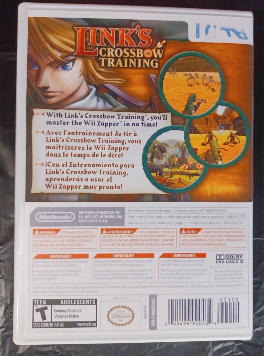 Link’s Crossbow Training REPLACEMENT Case + Artwork ONLY – NO GAME nintendo art