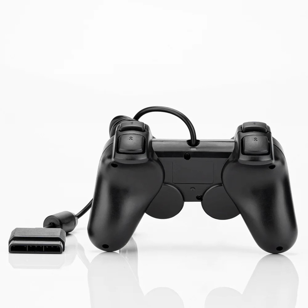 Controller for PlayStation 2 PS2 Wired Black by Voomwa [2 Pack] + US Seller