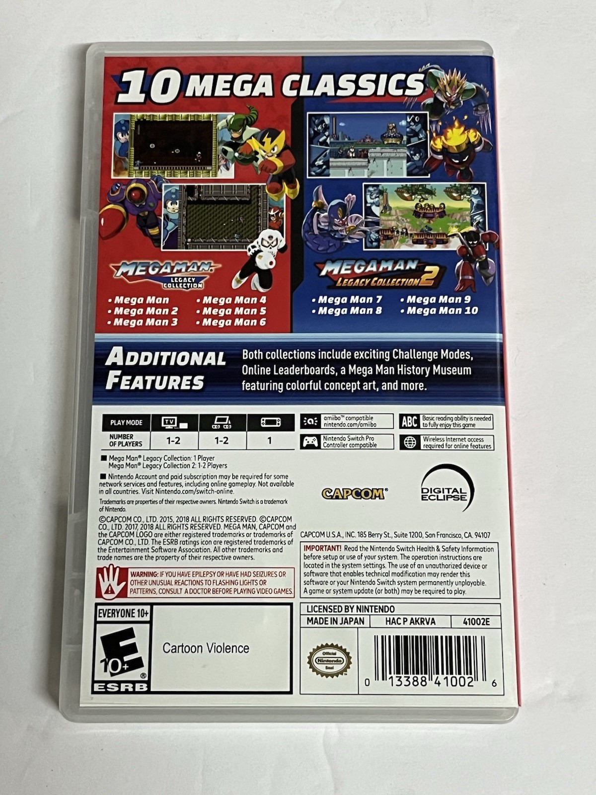 Mega Man Legacy Collection 1 + 2 Nintendo Switch W/Jewel Case Multiplayer TESTED