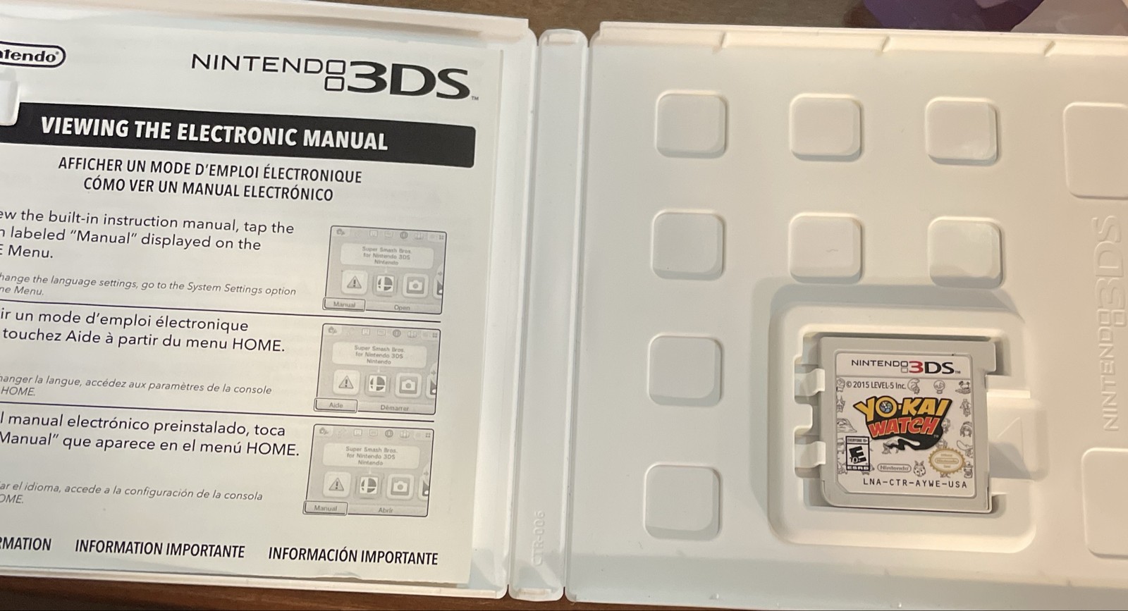 Yo-Kai Watch Nintendo 3DS 2015 Game with Case Included