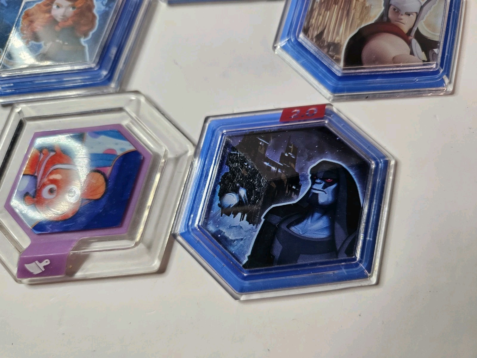 Disney Infinity 2.0 & 1.0 Power Discs Lot of 5 Merida Stitch Nemo Thor Ronan