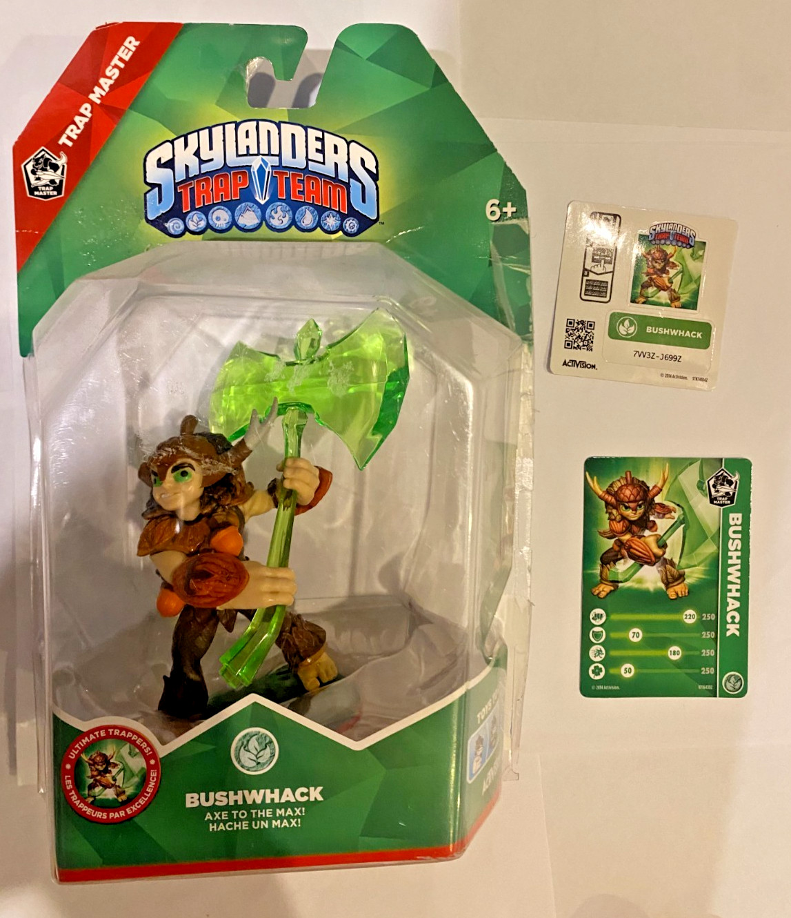 skylanders trap team bushwhack with card and sticker