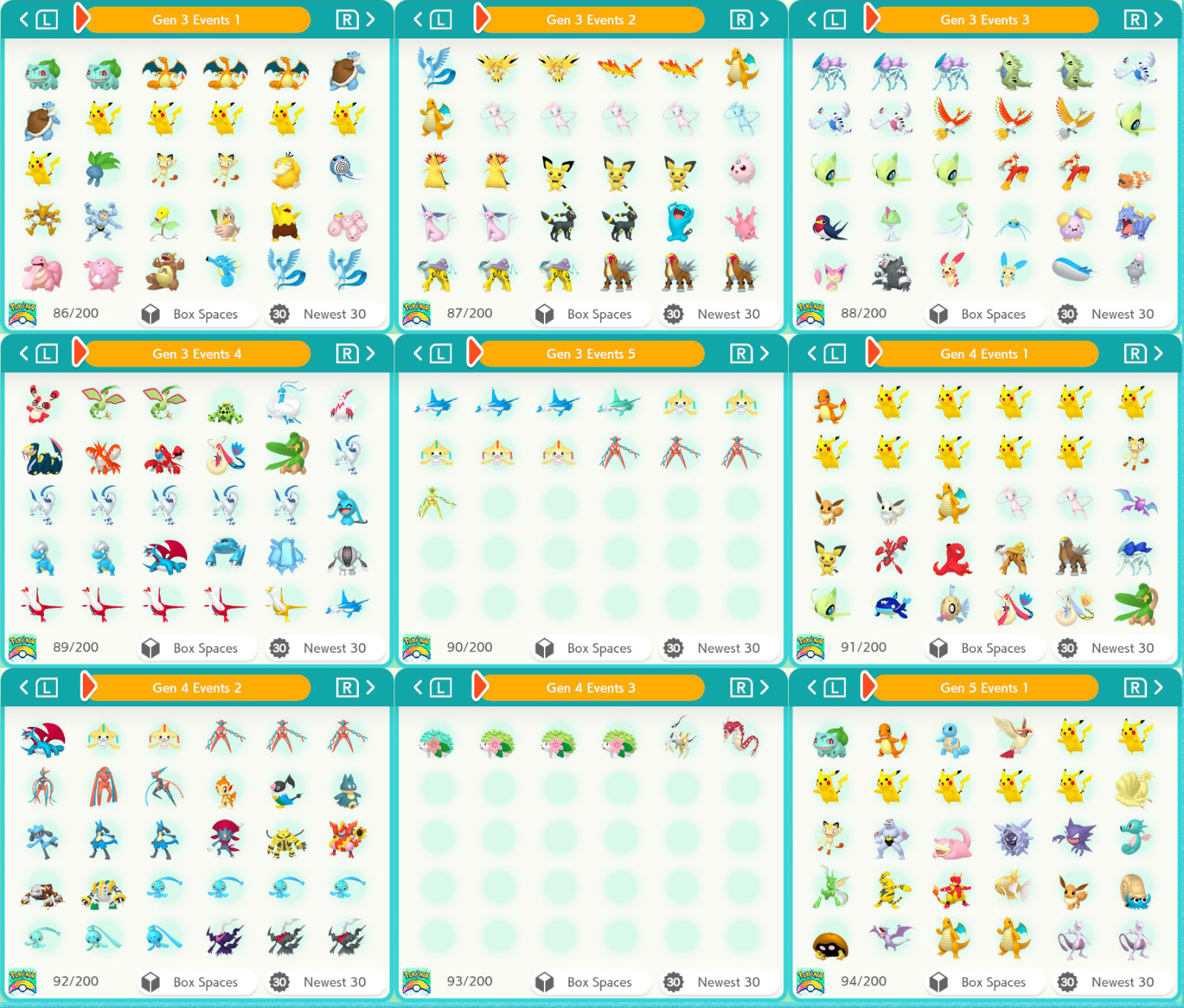✨Full Event Dex Bundle | All Events Gen 3-7 | Pokemon HOME | ENG/JPN/KOR ✨