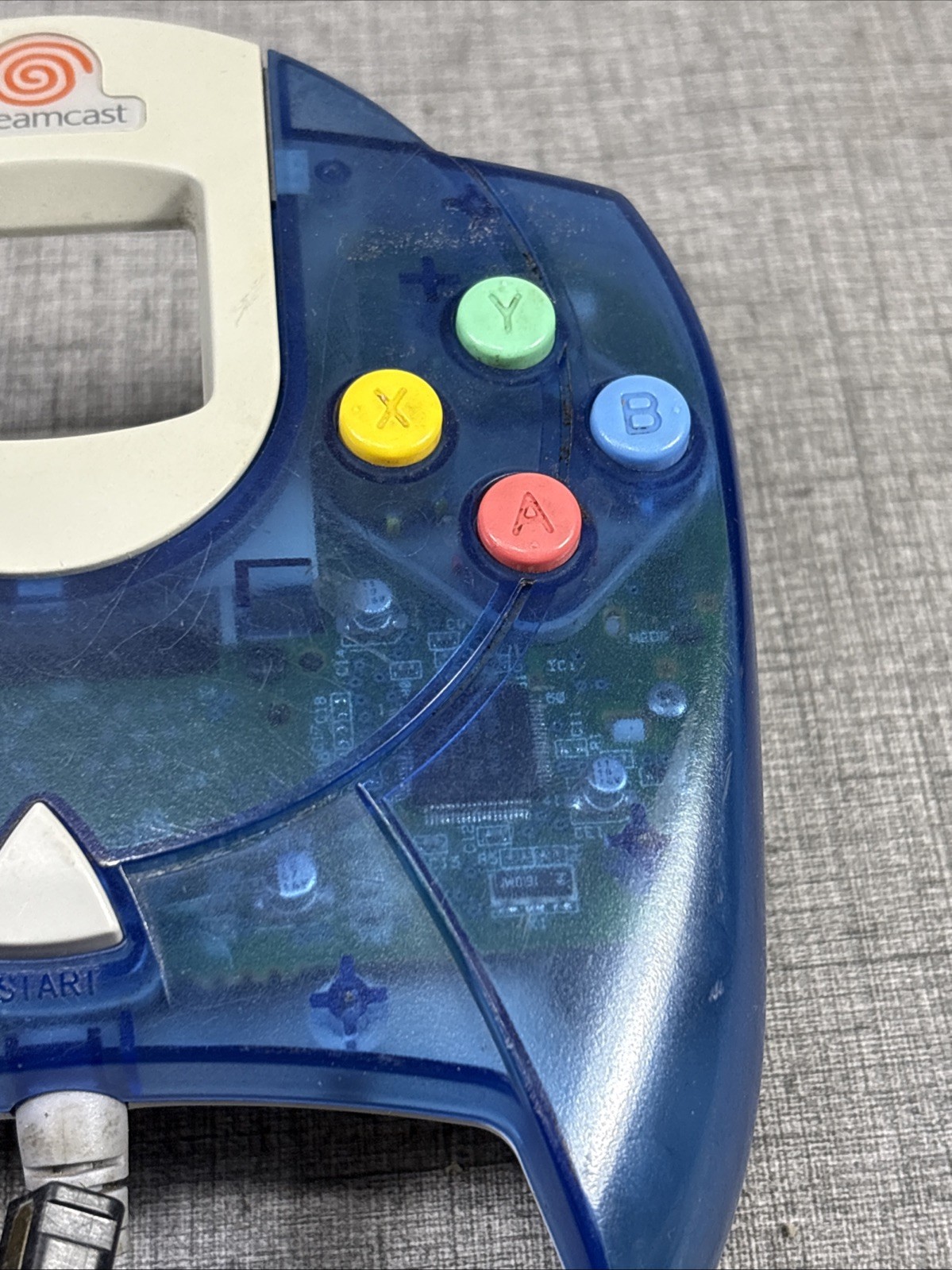 Sega Dreamcast Translucent Blue Controller HKT-7700 Tested & Works Free S&H