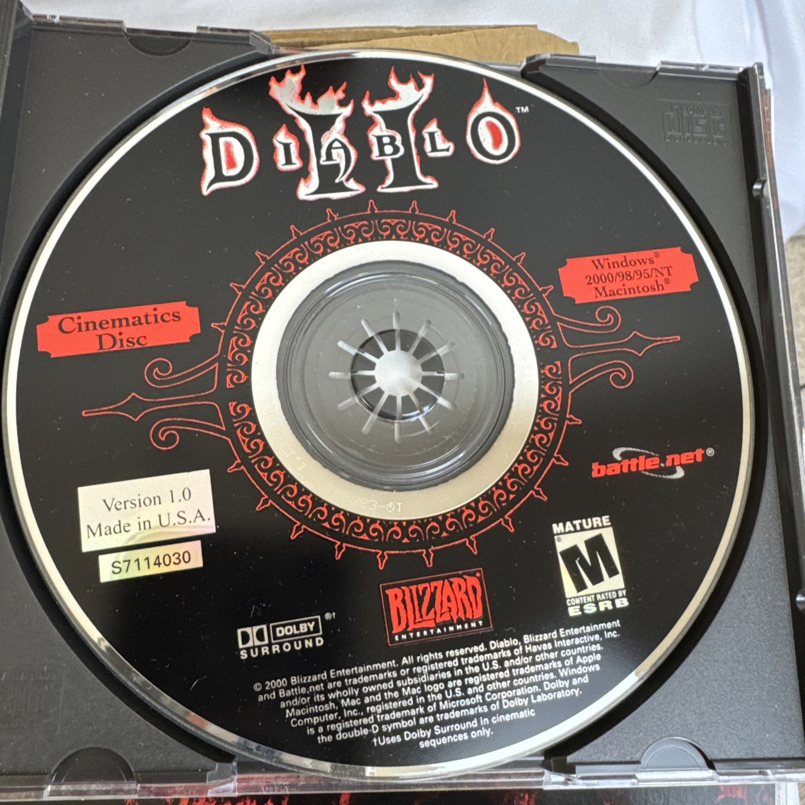 Diablo II (2) PC Game Big Box 3 Disc Manual Strategy CD-ROM Blizzard 2000