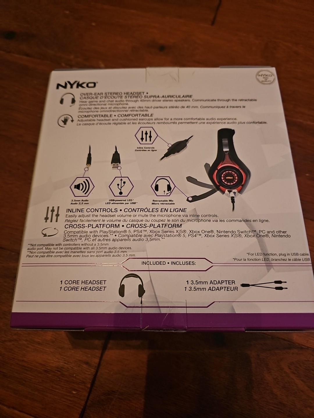 Nyko Core Headset- Universal All Console Gaming Headset – Lights Up 3.5mm Audio
