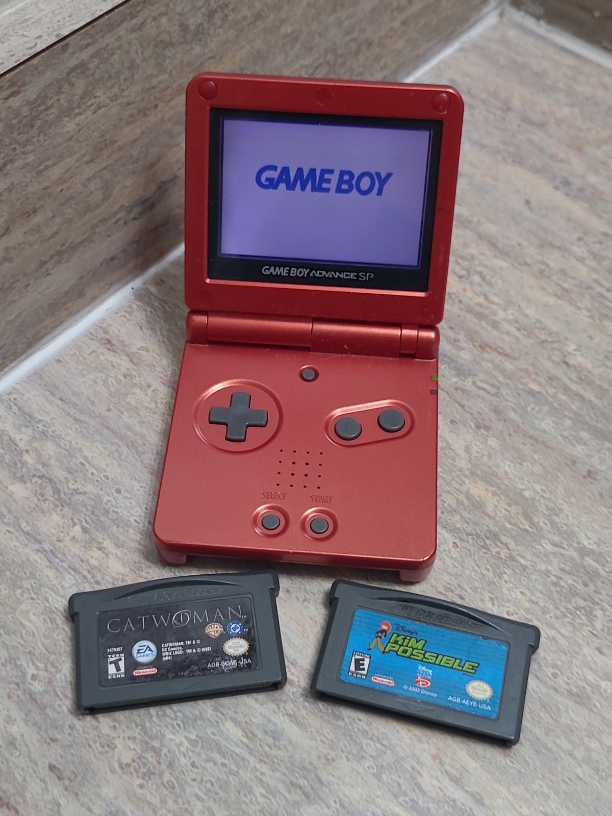 Nintendo Game Boy Advance SP Handheld Red AGS-001 Works Great **READ**