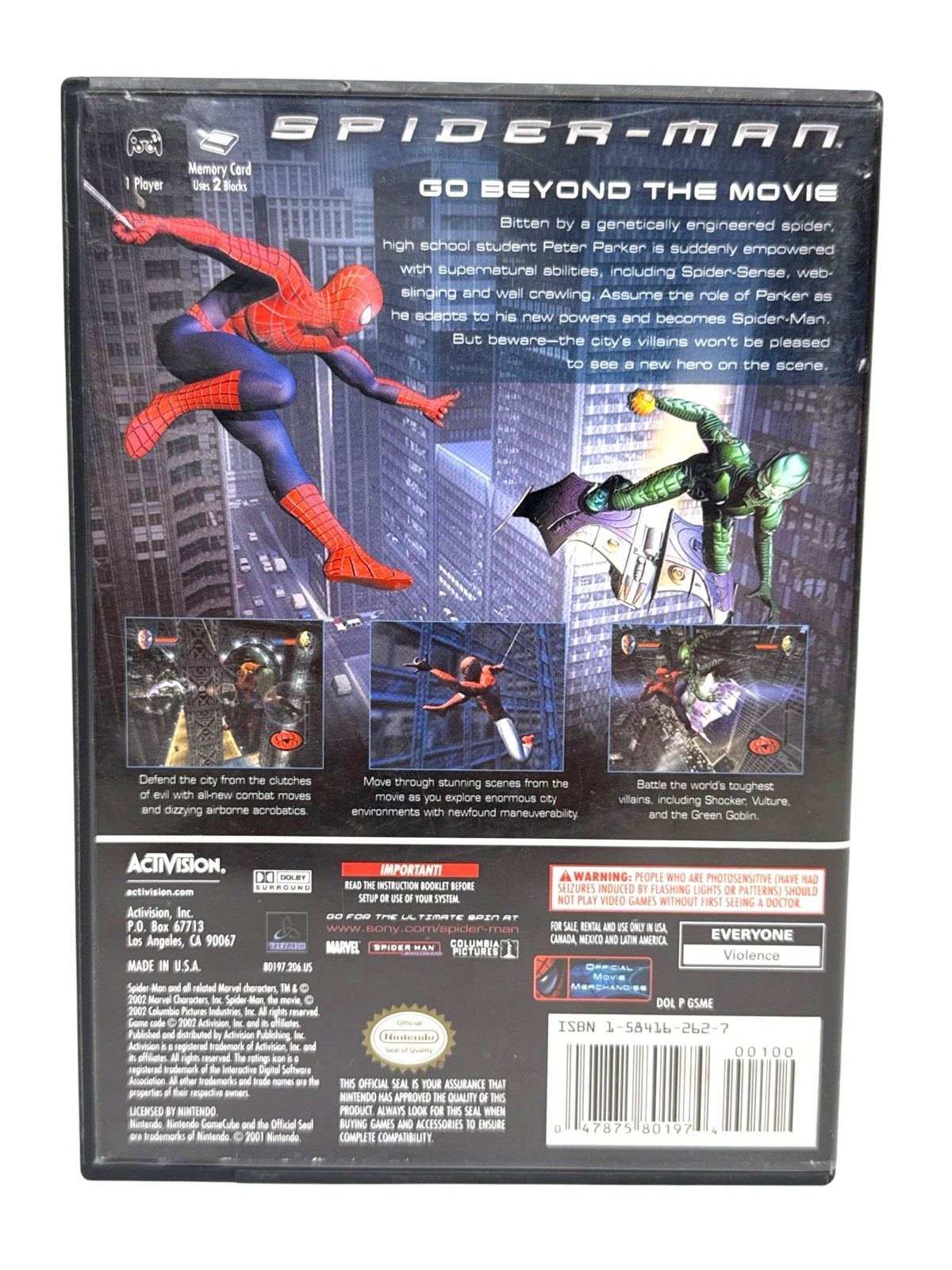 Spider-Man Nintendo GameCube Black Label No Manual