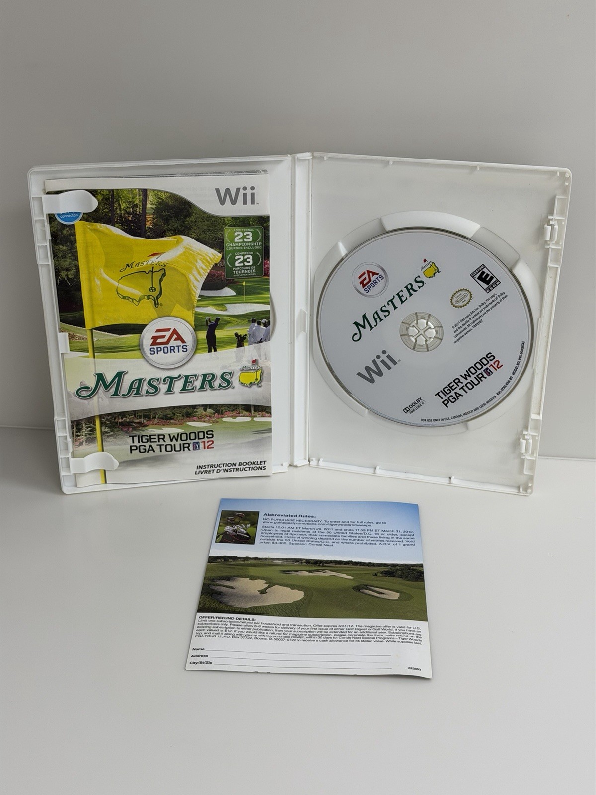 EA SPORTS Tiger Woods PGA Tour 12: The Masters (Wii, 2011, NTSC) CIB & TESTED!!