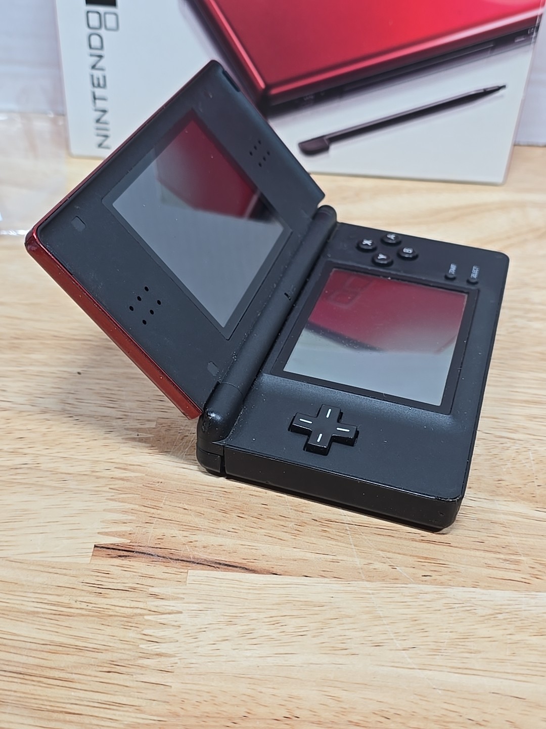 Nintendo DS Lite Crimson Red/Black Handheld Complete W/ Box Tested CIB +2 Games