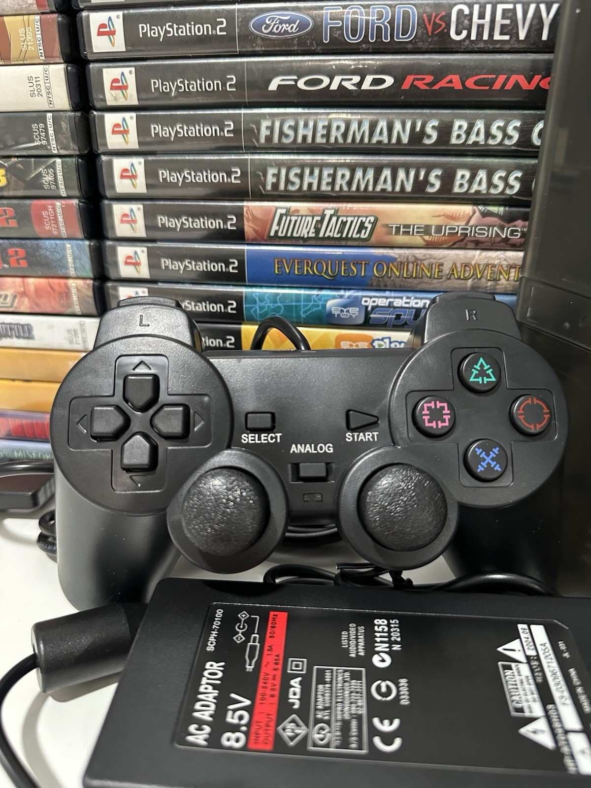 Sony PlayStation 2 PS2 Slim ZEN BLACK Console Bundle –Controller / Cables