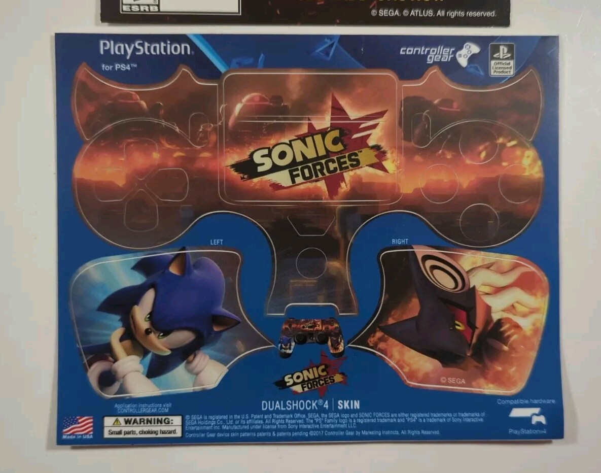 Sonic Forces Bonus Edition INSERT & CONTROLLER SKIN ONLY (PS4) NO GAME OR DLC