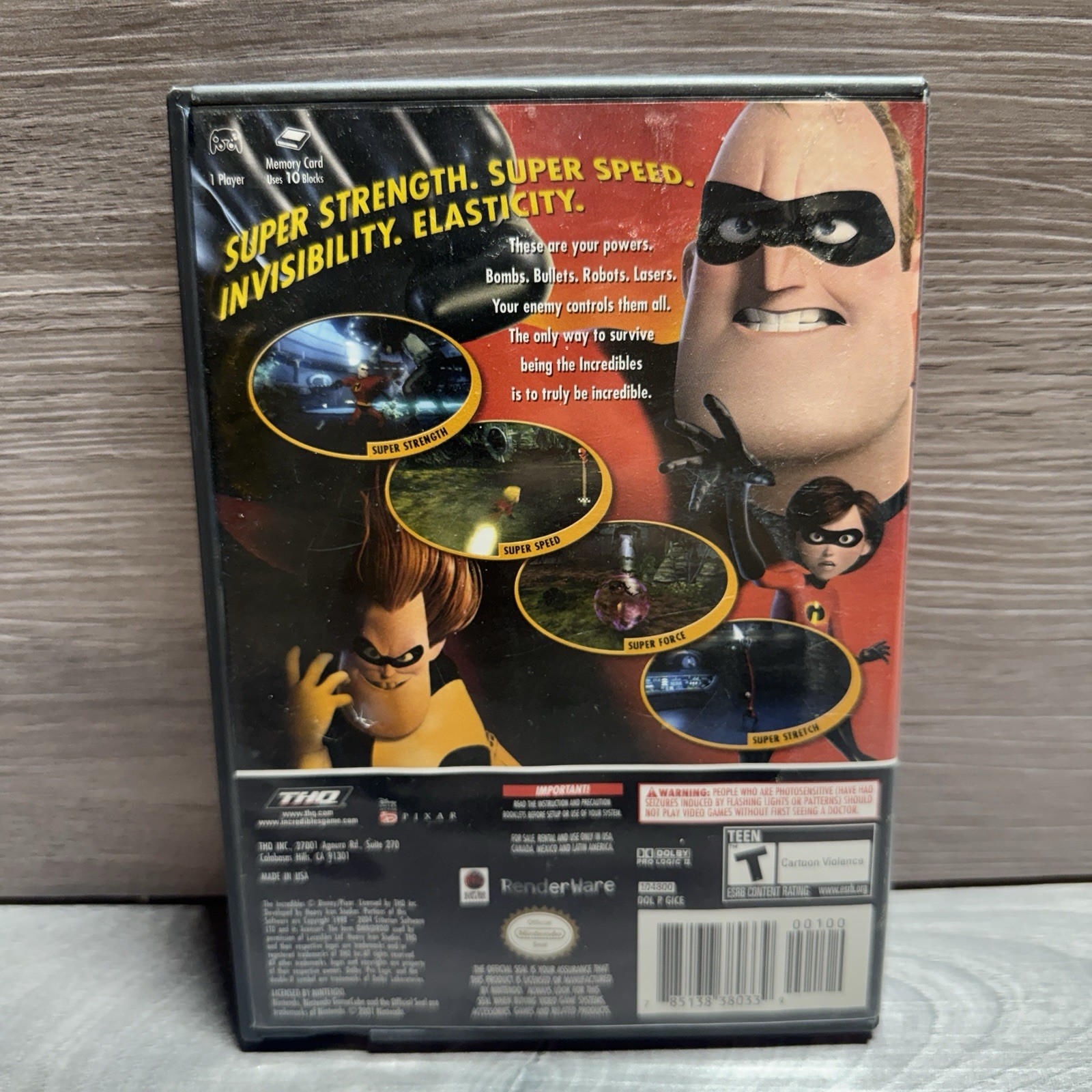 The Incredibles Nintendo Gamecube Action & Adventure 3D Platformer Works