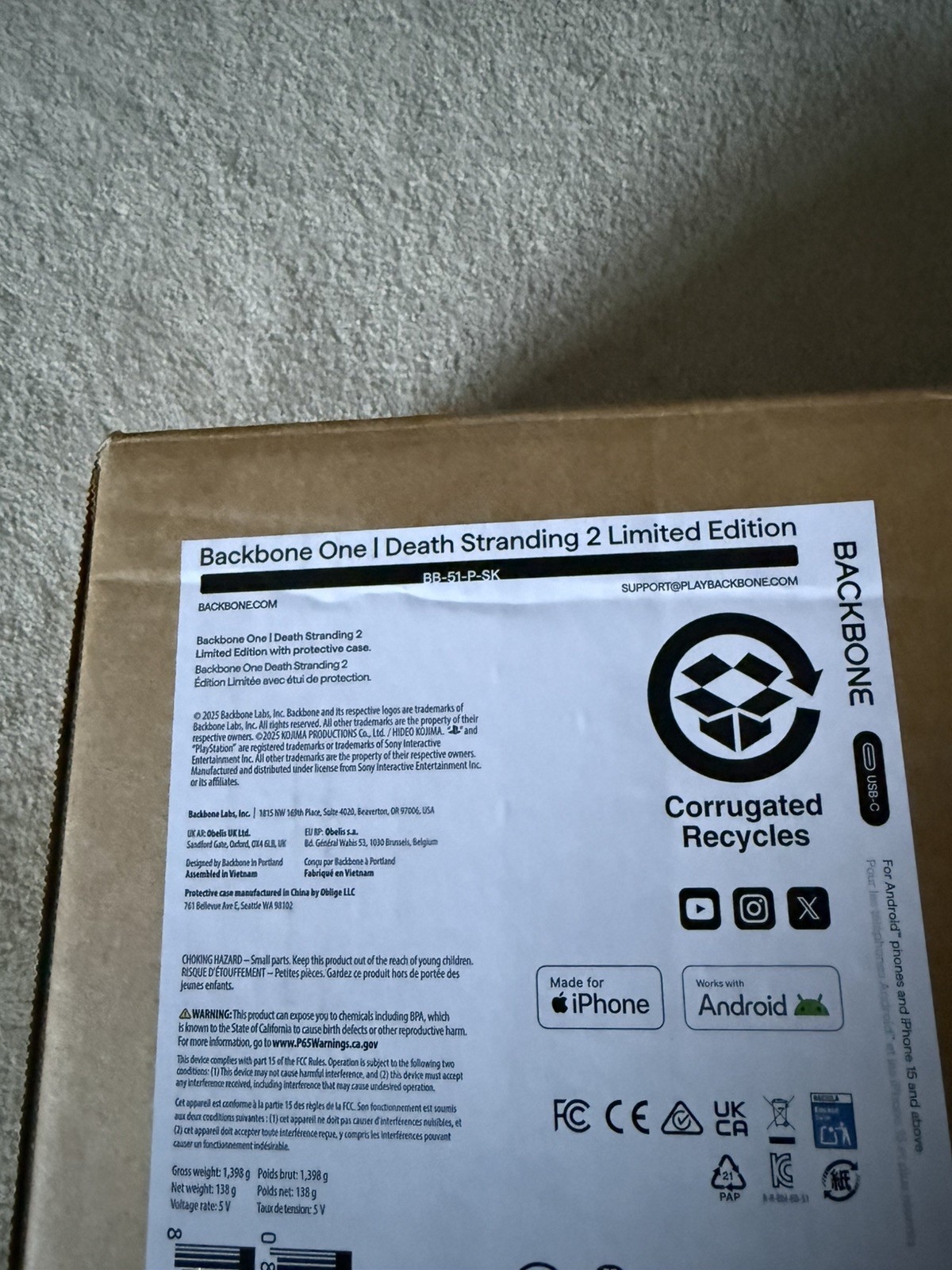 Death Stranding 2 Backbone Kojima Limited Controller Sold Out New Unused