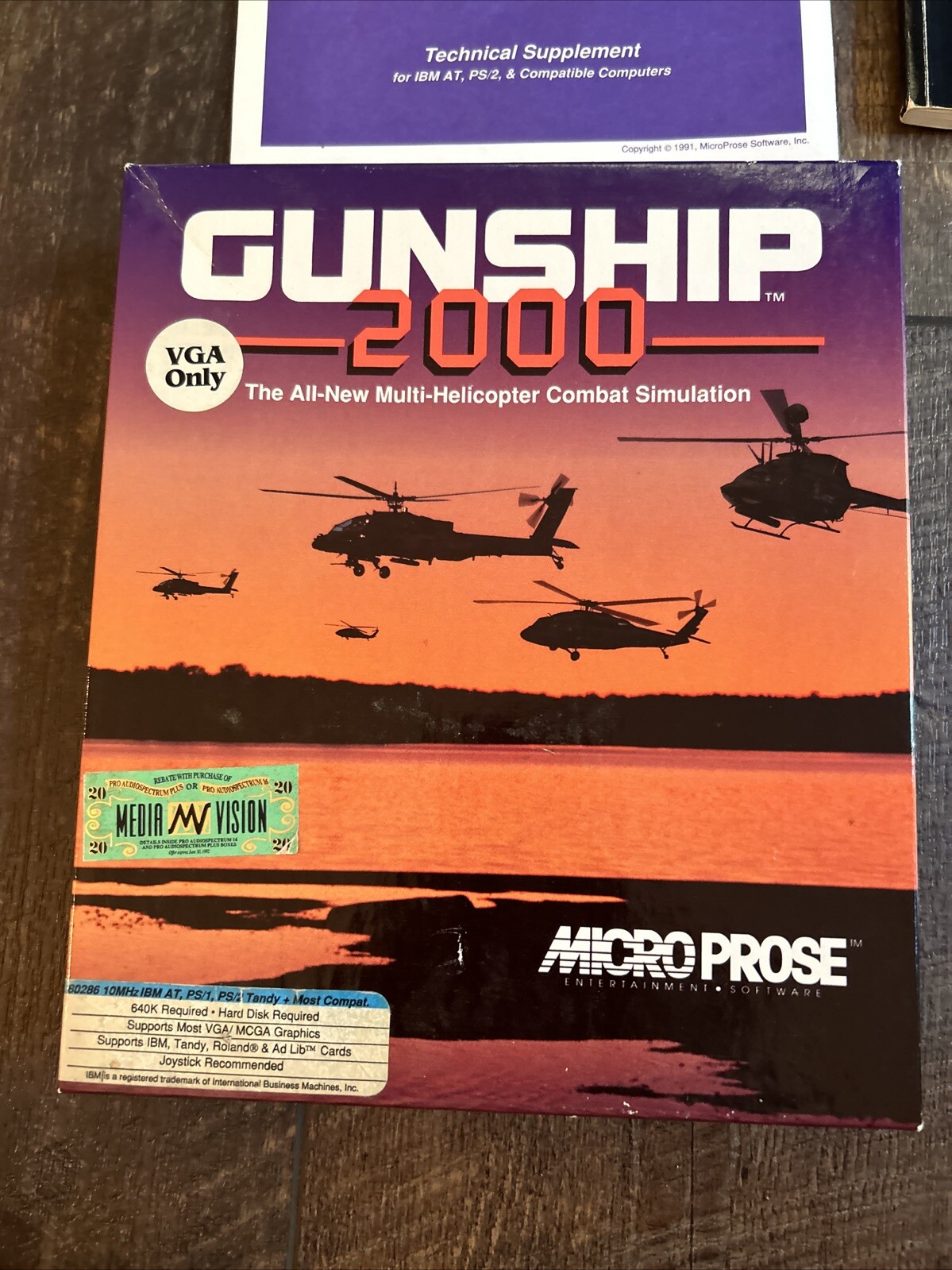 Gunship 2000 (PC, 1991) – 5.25 Inch Floppy