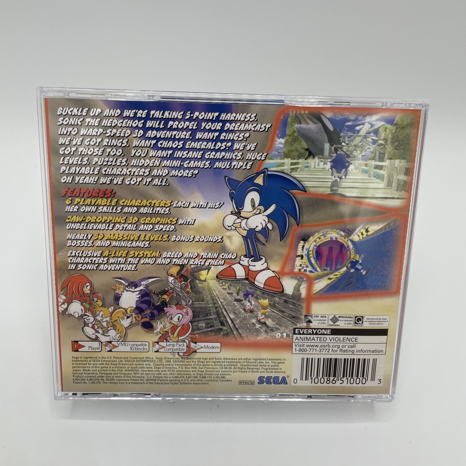 Sonic Adventure Sega Dreamcast Complete CIB Sega All-Stars VG