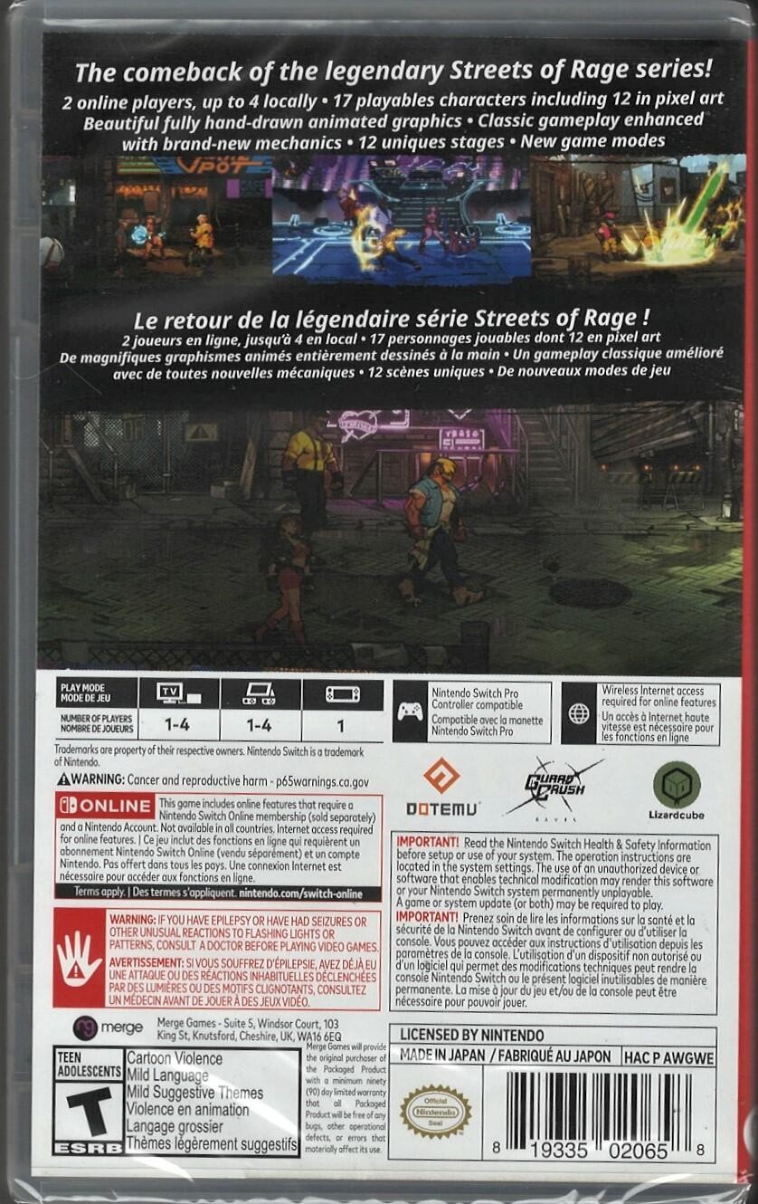 Streets of Rage 4 – Nintendo Switch