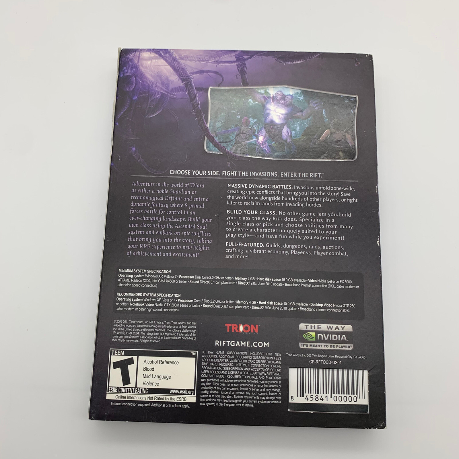 Rift PC, 2011 Windows Vista / XP Game Complete w/ Manual & Poster M1