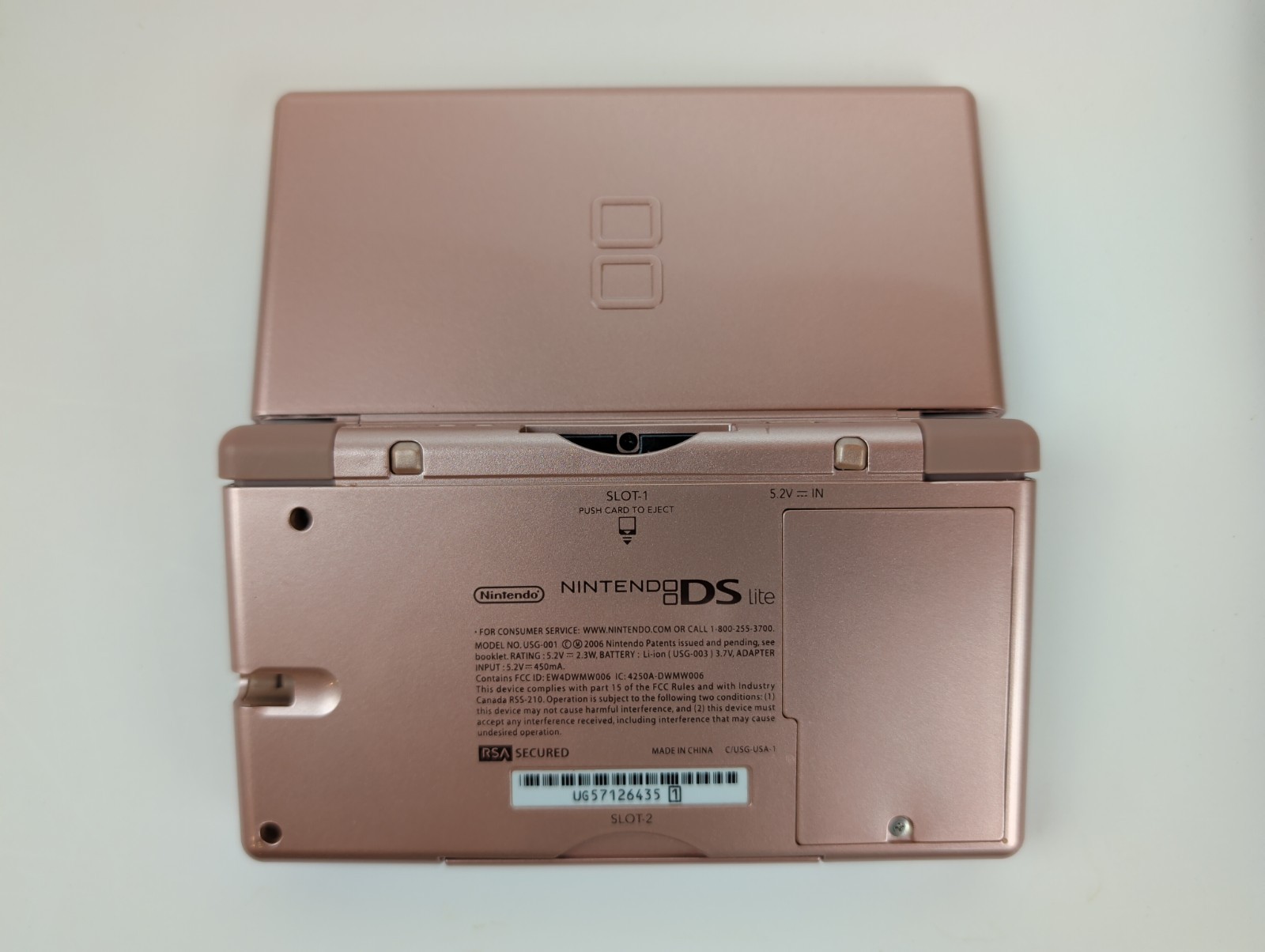 Nintendo DS Lite Metallic Rose Pink Console Bundle Game System W/ Box & 6 Games