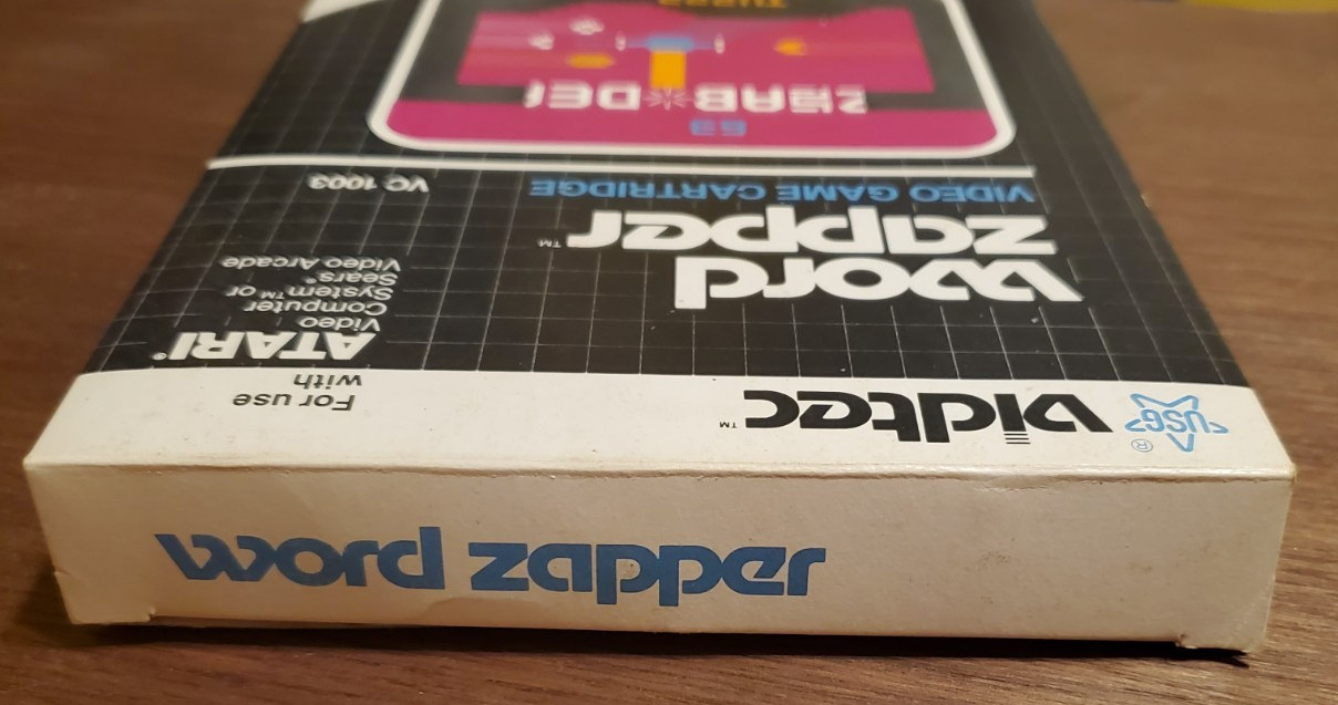 Word Zapper W/ Box + Manual ATARI 2600 1982 Vidtec Vintage Game Cartridge