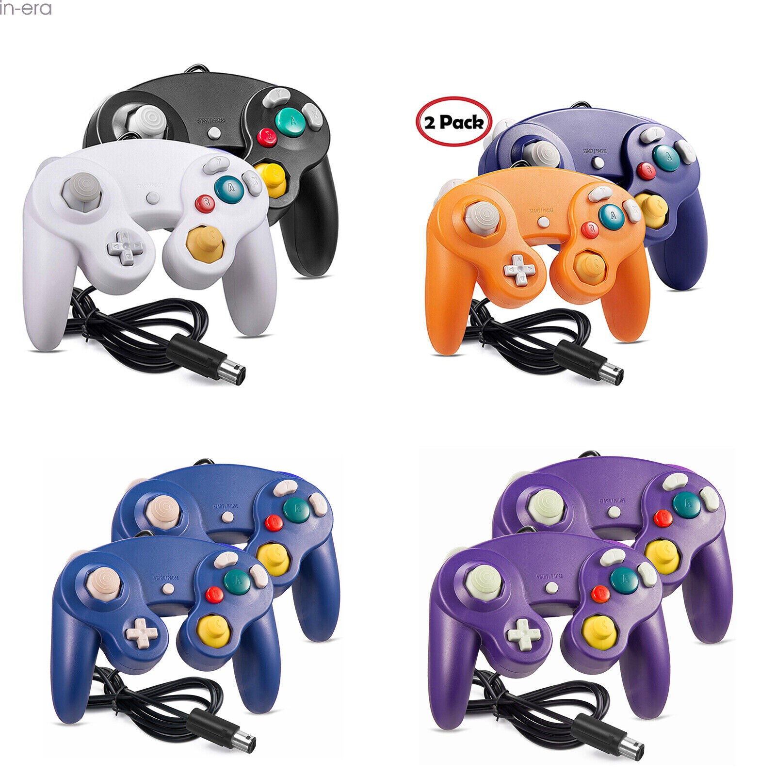2PCS Wired Controller Gamecube NGC Compatible with Nintendo Gamecube Console