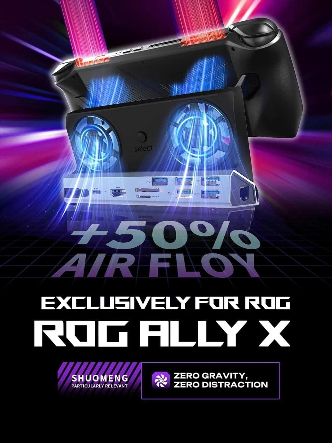 13-In-1 Docking Station For Steam Deck OLED & ROG Ally X& Legion Go Dual Cooling