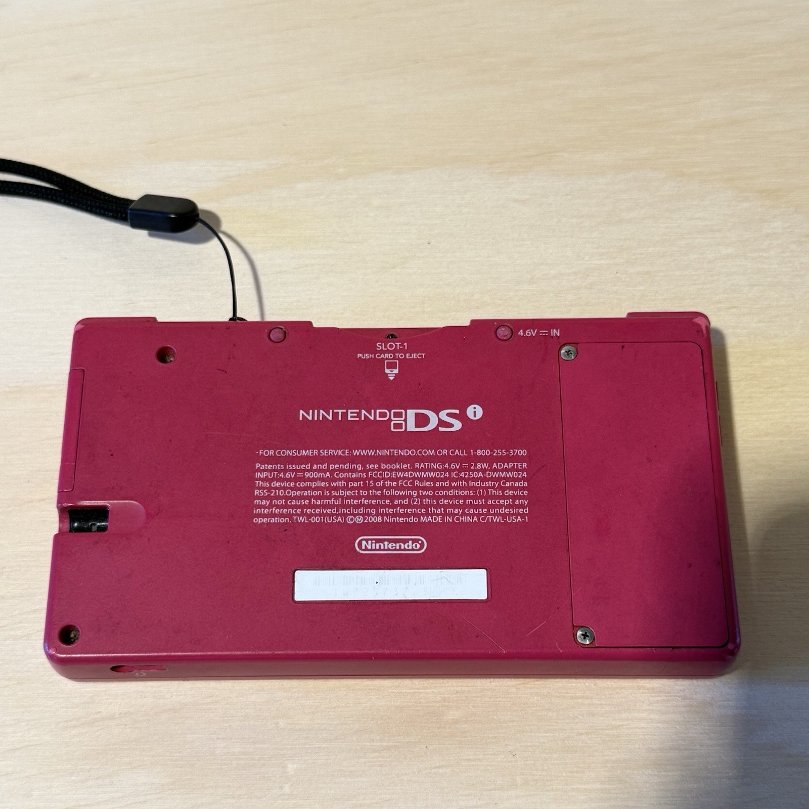 Nintendo DSi Console Hot Pink No Charger Tested Good Loose Top Hinge Read Info!