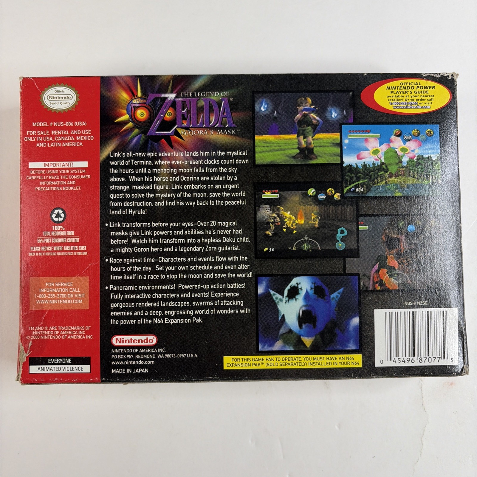 Legend of Zelda: Majora’s Mask Nintendo 64 N64 Collectors Edition In Box RARE