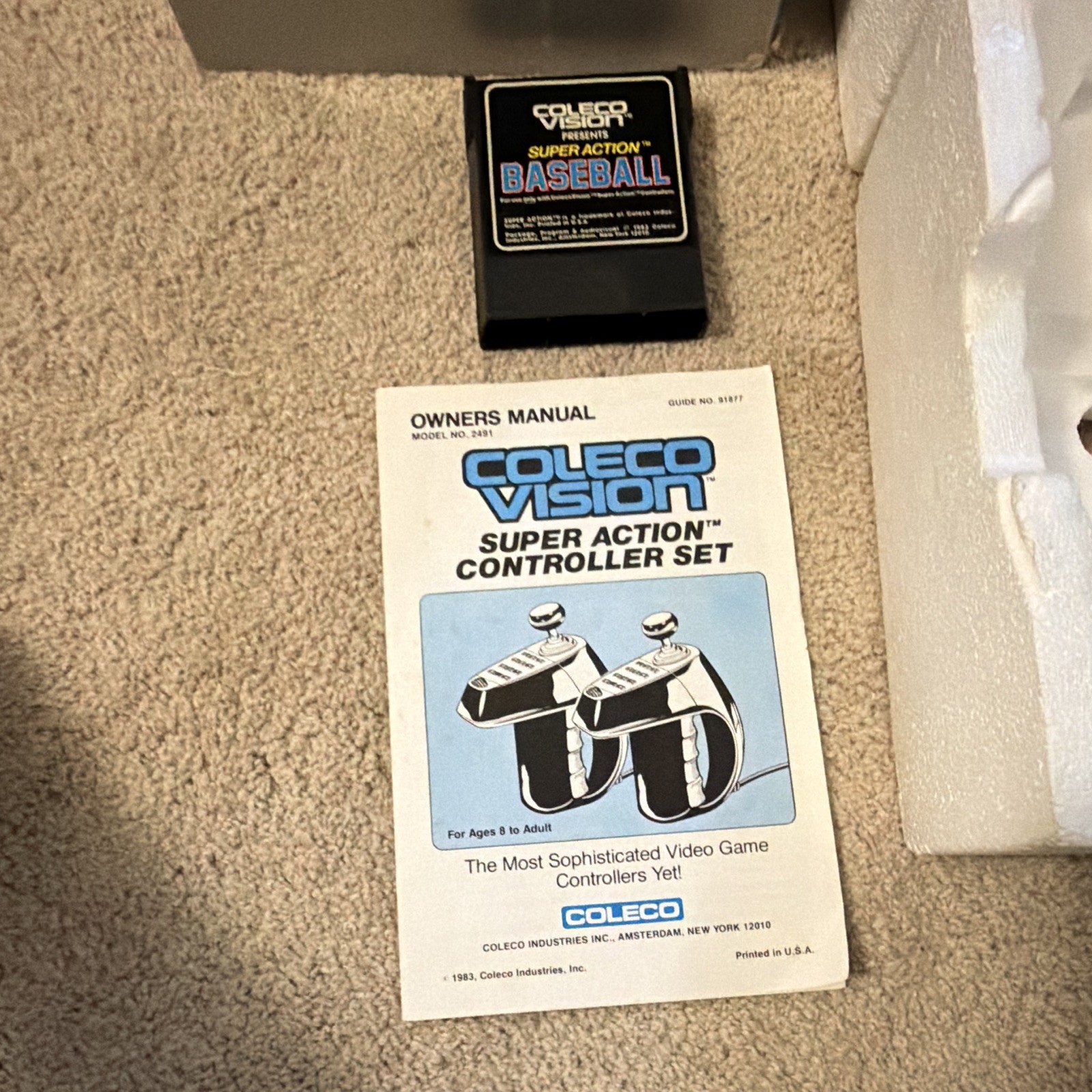 ColecoVision Super Action Controller Set keypad with manual box foam inserts