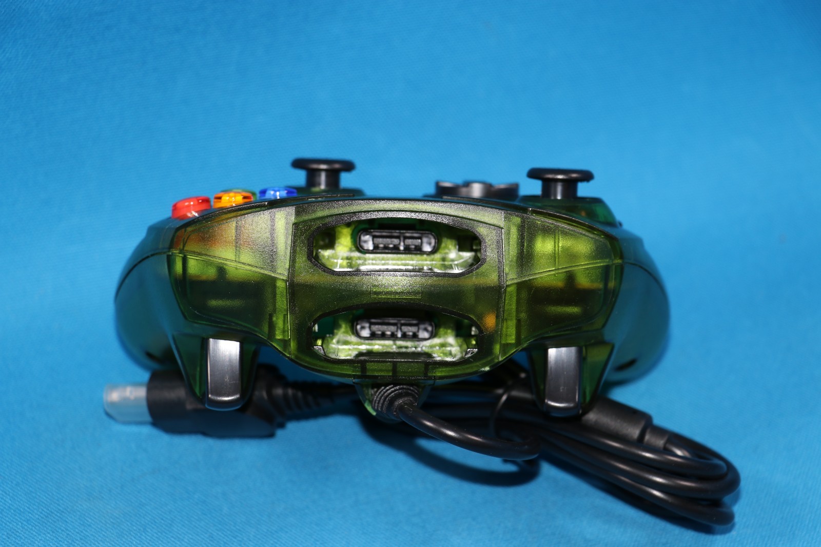 WIRED S TYPE CONTROLLER FOR ORIGINAL MICROSOFT XBOX HALO GREEN TRANSLUCENT NEW