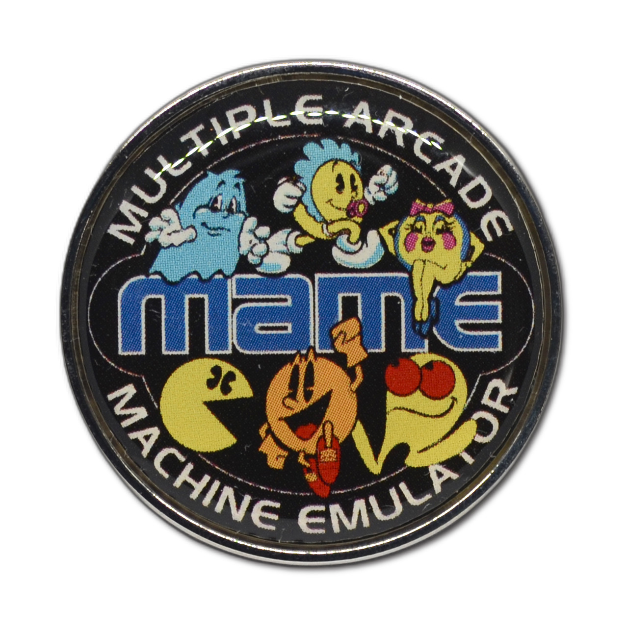 Multiple Arcade Machine Emulator MAME Pac-Man Retro Offset Printed Pin Lapel