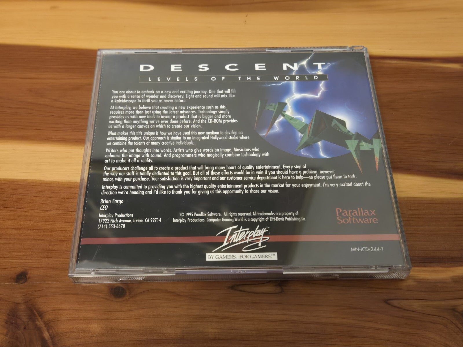 Descent Levels of the World (PC CD DOS, 1995) Big Box and CD – VINTAGE