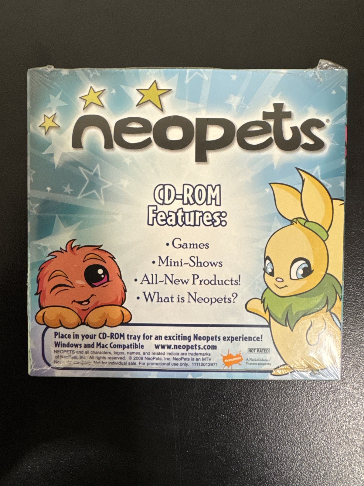NEOPETS Promotional CD-ROM 2008 Sealed Brand New Windows Mac Games Mini-shows