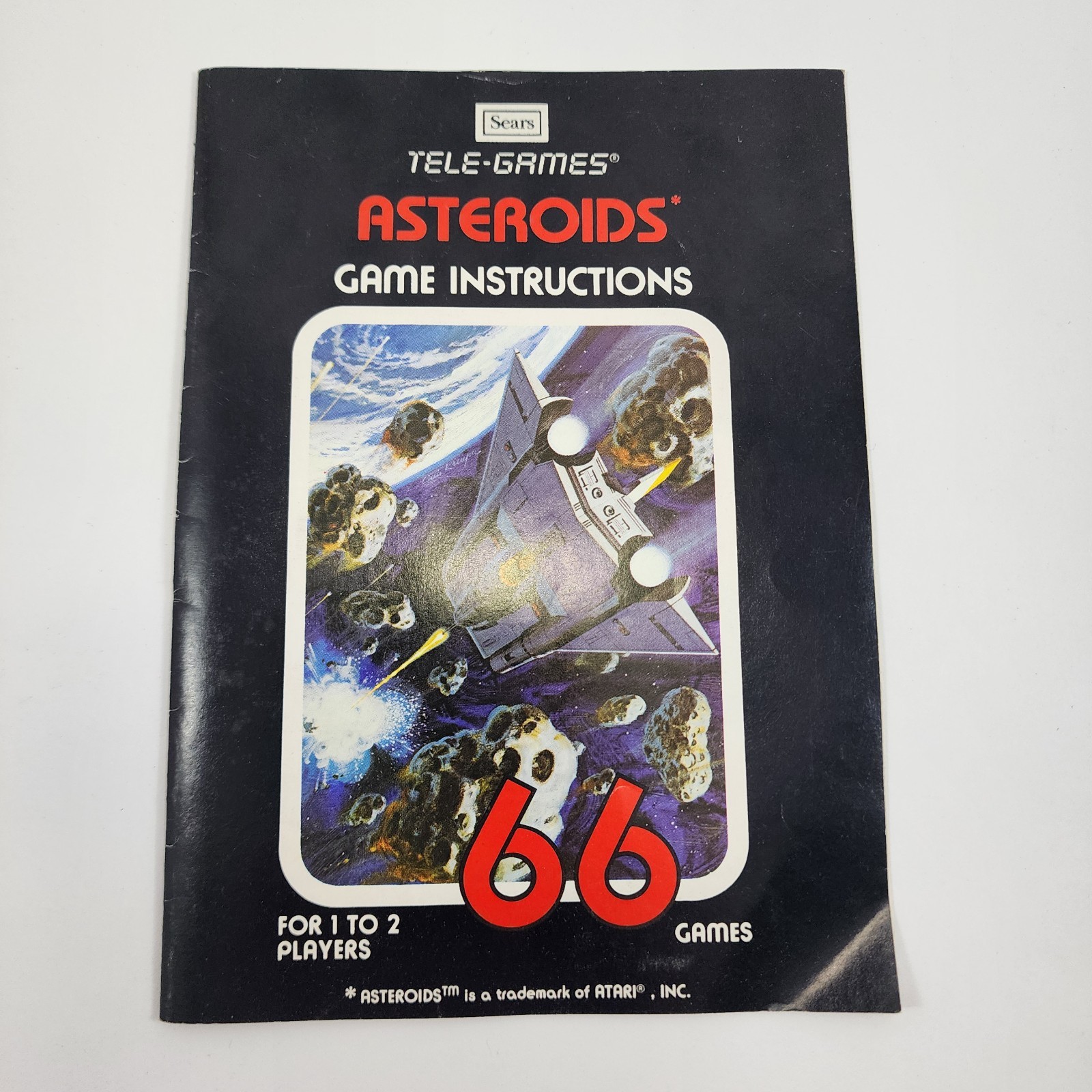 Asteroids (Atari 2600, 1981) Complete w/ Box Manual Sears Tele-Games CIB