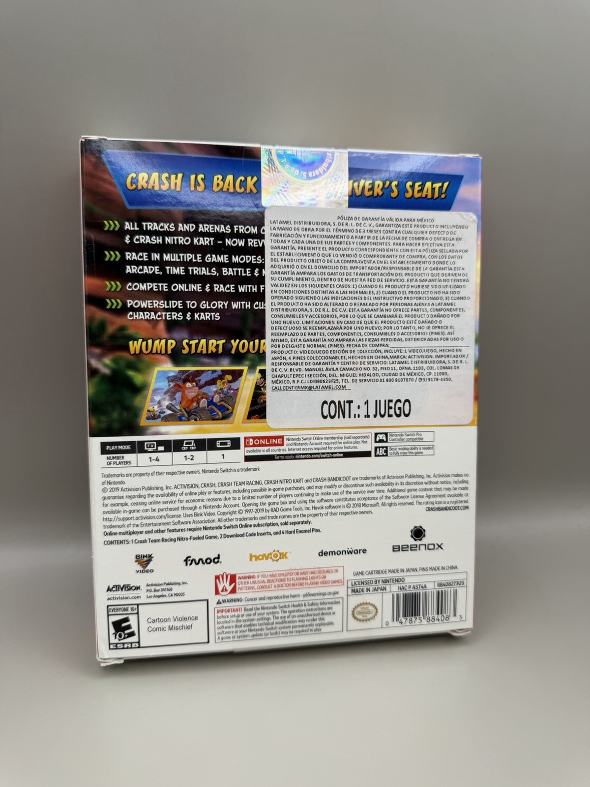 Crash Team Racing: Nitro Fueled (Nintendo Switch) Nitros Oxide & Pin Bundle-New!