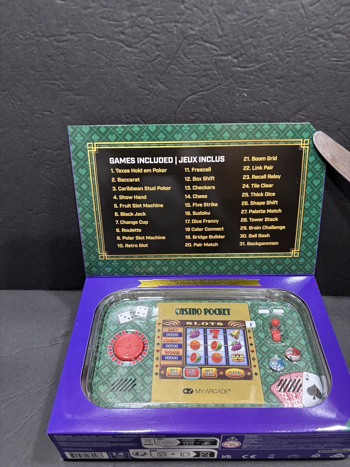 My Arcade Casino Pocket Player Max 30+ Casino Style And Puzzle Games New In Box