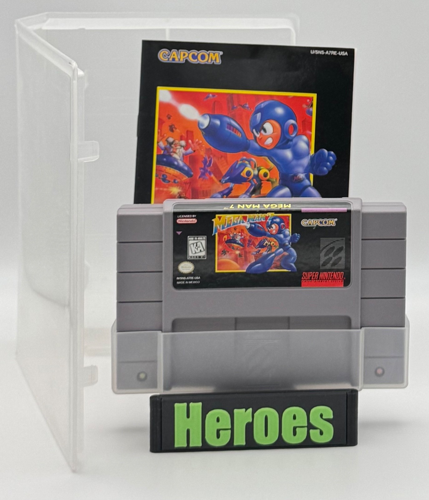 Super Nintendo SNES Mega Man 7, Game, Case, Instructions, Verified Working