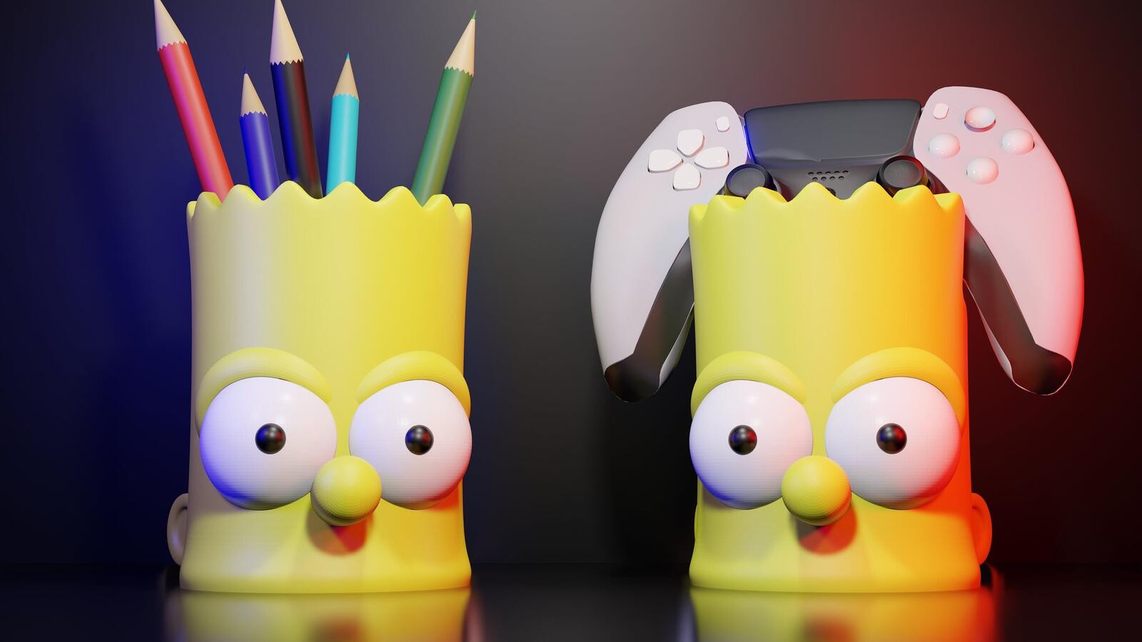 Bart Simpson pencil holder or controller stand you choose | Desk Organizer