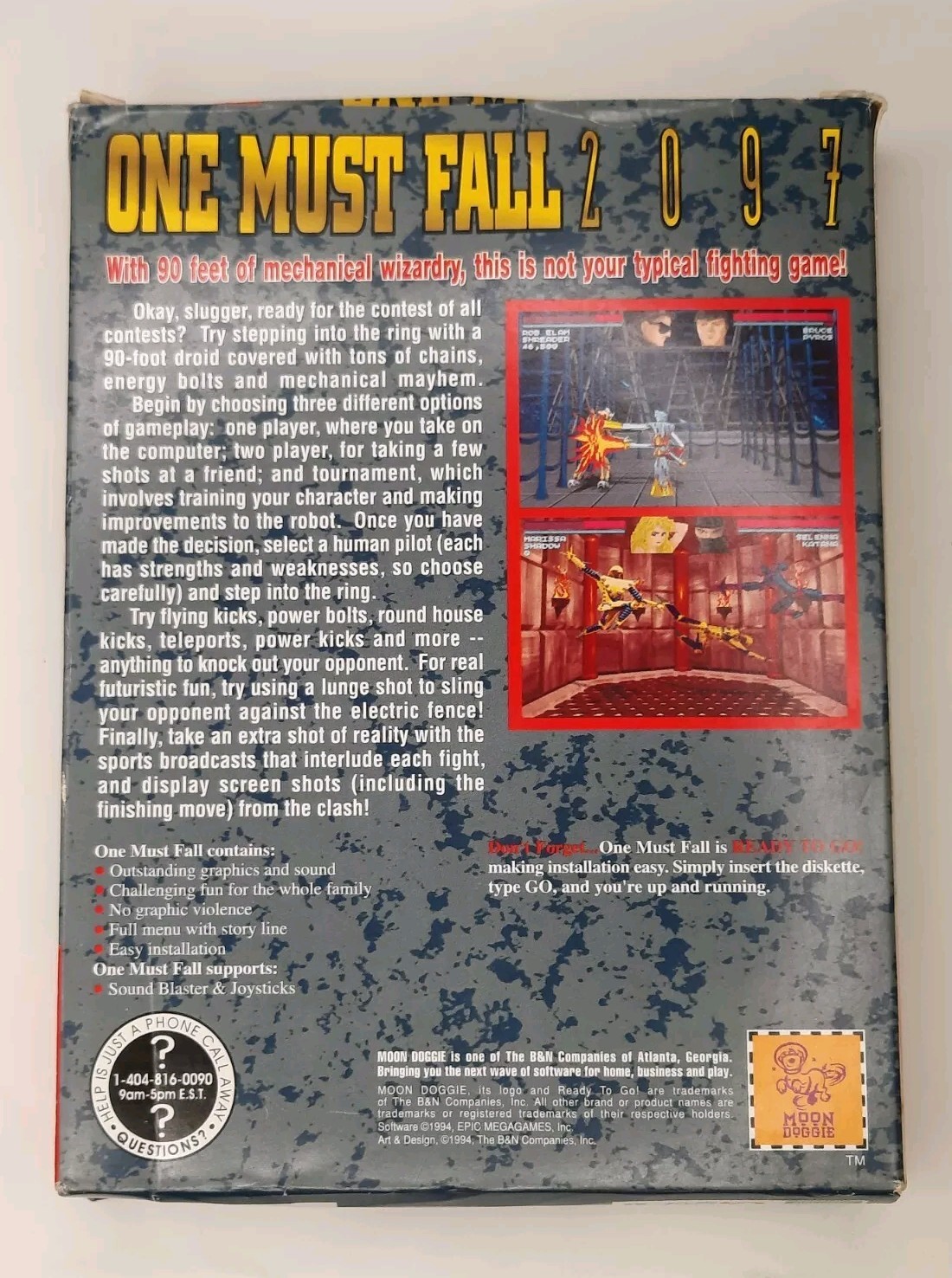 One Must Fall 2097 Big Box PC Game in Original Box 3.5″ Floppy Disc IBM Tandy