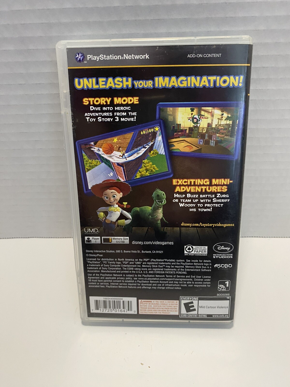 Toy Story 3 PSP CASE AND MANUAL ONLY! NO GAME!
