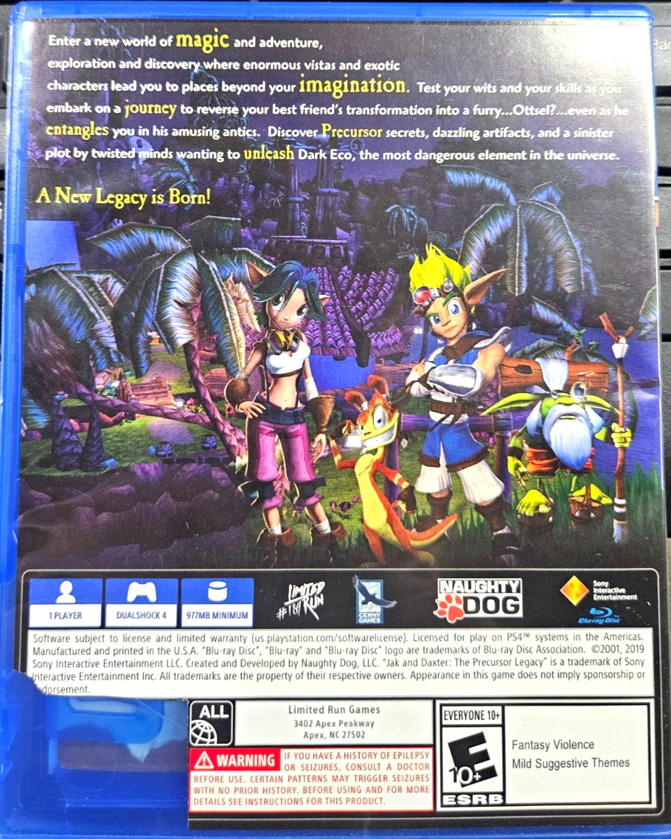JAK AND DAXTER: THE PRECURSOR LEGACY (PS4) PLAYSTATION 4