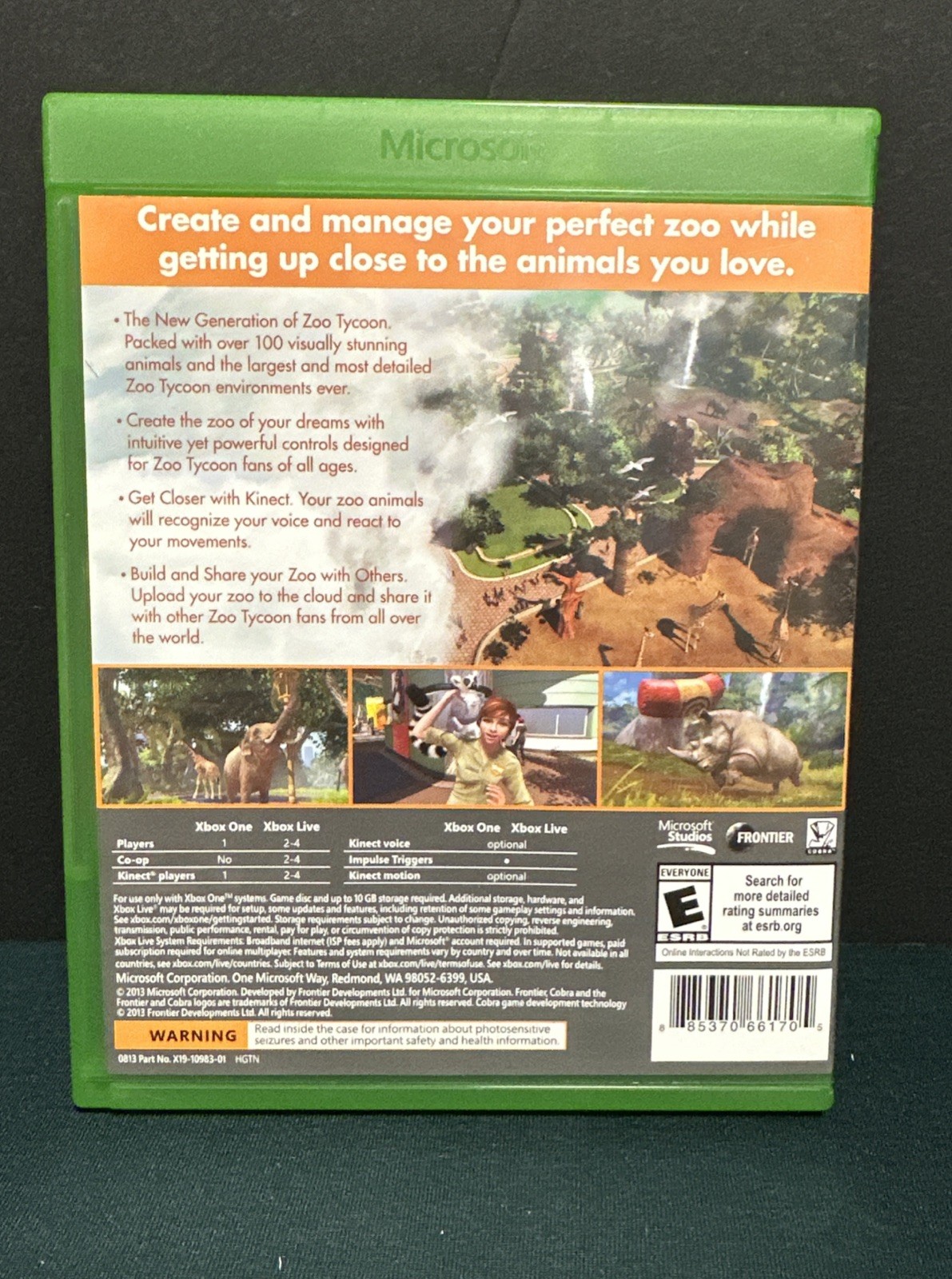 Zoo Tycoon (Microsoft Xbox One, 2013) with Case