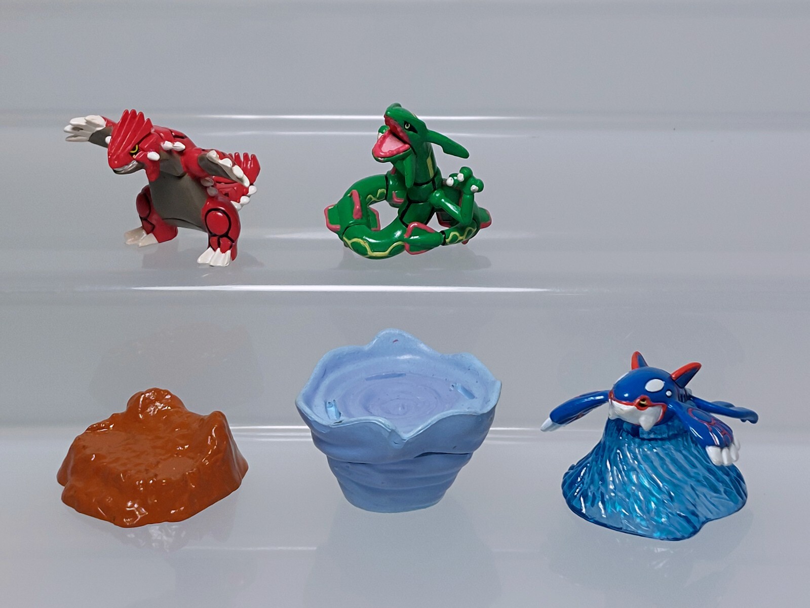 Groudon Rayquaza Kyogre Pokemon Ball Choco Footprint Figure Tomy 0.8-1.9in