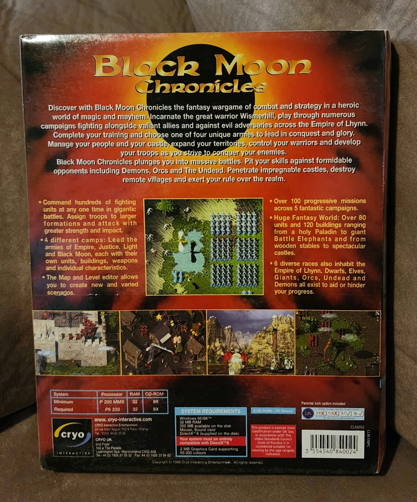 Black Moon Chronicles PC Windows 95/98 Big Box Cryo Fantasy Strategy Sealed RARE